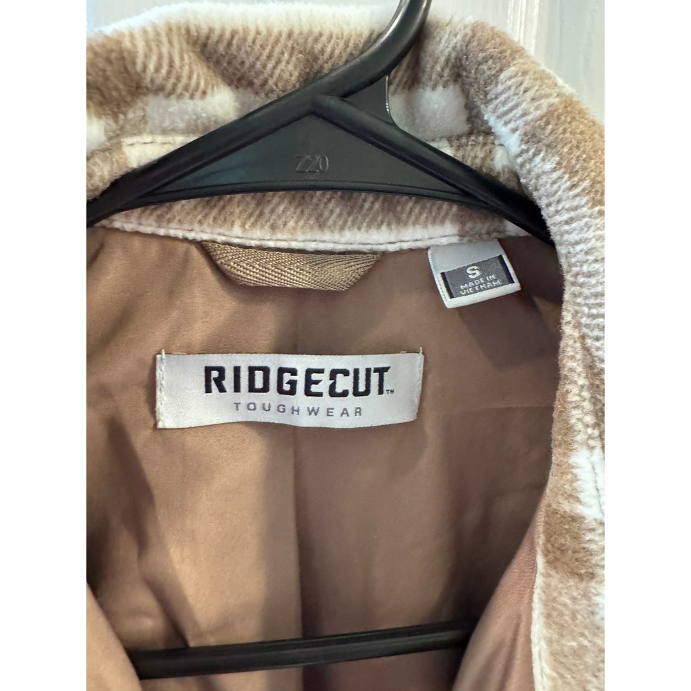 Ridgecut Toughwear Mens Small Brown Plaid Heavy Fleece Lined Jacket Coat - Picture 4 of 7